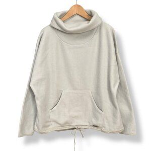 Carve Designs Rowayton Cowl-Neck Sweatshirt Gray Women Sz Large Kangaroo Pocket